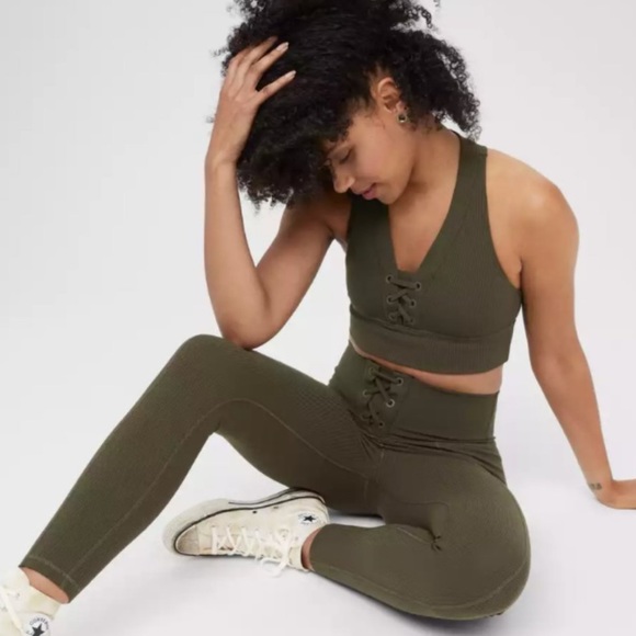 Aerie Offline Ribbed High Waisted Lace 